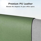 Aothia Leather Desk Pad Protector, Office Desk Mat, Large Mouse Pad, Laptop Desk Pad, Non-Slip PU Leather Desk Blotter, Waterproof Desk Writing Pad for Office and Home (Olive Green, 55" x 24")