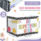 Honoson 24 Pcs Bulk Inspirational Privacy Folders for Students Cardboard Test Privacy Boards Motivational Words Desk Dividers Shield for Classroom School Study Supplies, 6 Styles(Composition)