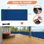 iCover 5x12ft Fence Privacy Screen, Heavy Duty Fencing Panels Screens, Outdoor Shade Cloth Mesh Barrier, Reinforced Bindings and Brass Grommets, Cable Zip Ties Included, Blue