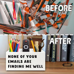 XPH Funny Office Pen Pencil Holder Organizer for Desk, Sarcastic Gifts for Women Men, Funny Coworkers Gifts Wooden Box Sign for Home Office Desk Tabletop Decorations