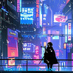LQFIWSS Tokyo Street Cute Large Gaming Mouse Pad, Purple Blue Anime City XXL, 35.4L x 15.7W inches, Fabric, Polyvinyl Chloride, Office Products