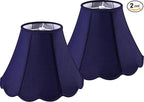 GOSO Medium Blue Scalloped Lamp Shade Set of 2, Replacement Braids with Petal Edges,6×13×9.8 Inch Spider Lamp Shade for Table Lamp,Floor Lamps Easy Assembly, Bell Shades for Living Room Art Decor