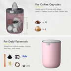 EKO Mini Desk Trash Can with Swing-Top Lid 0.4 Gallon Small Table Round Wastebasket for Office, Home, Car (Pink)