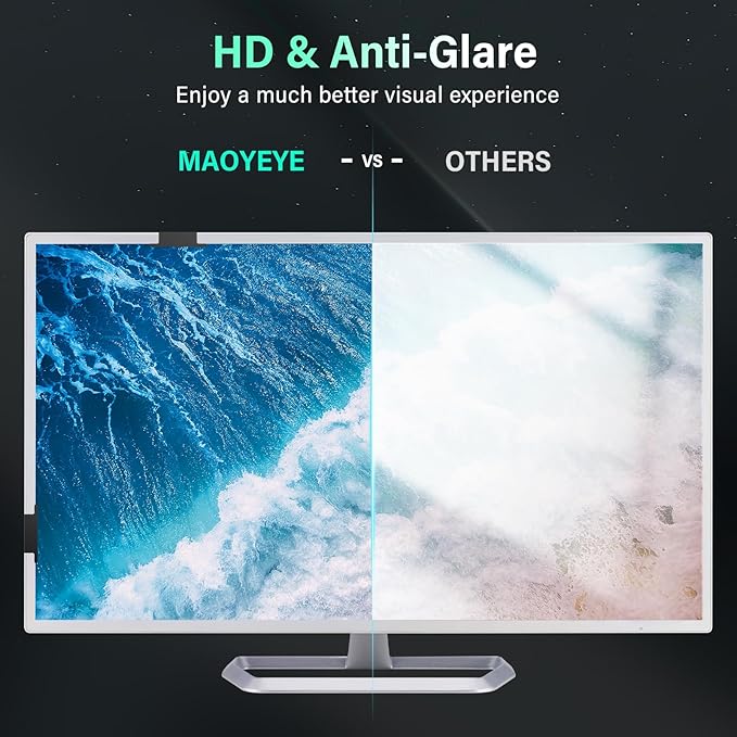Mao Yeye [2 Pack] Magnetic Hanging 32 Inch Computer Privacy Screen for 16:9 Aspect Ratio Widescreen Monitor, Removable Eye Protection Anti Glare Blue Light Computer Monitor Privacy Filter