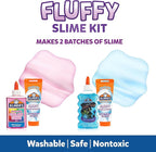 Elmer’s Fluffy Slime Kit, Includes Translucent Color Glue, Glitter Glue, Fluffy Slime Activator, 4 Count - Perfect for Birthday Parties, Gift Idea, Kids Activity
