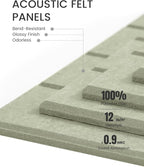 Fluxynara Felt Bulletin Board Tiles Large 36" x 24" Cork Board Alternative-6 Pack with 40 Adhesive Tabs, Thick Slat Wall Panels for Office Decor, Push Pin Board Wall Organizer Alternative - Sage