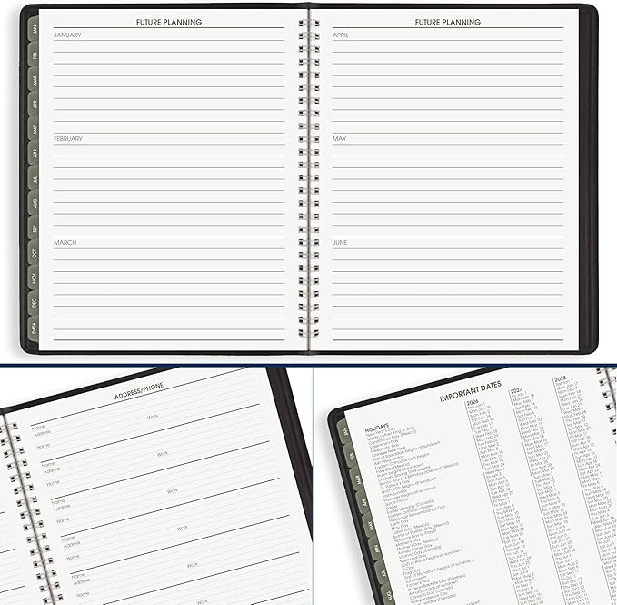 AT-A-GLANCE 2026 Planner, Monthly, 7" x 8.75", Medium, Recycled, Black (70120G0526)