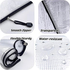 Oaimyy-18 PCS-Mesh Zipper Pouch, Plastic Zip File Folders Puzzle Bags Large Reusable Zipper Pouches for Organizing Classroom Board Game Organization,Home Storage-(Black, 7"x 11")