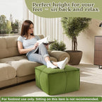 MeMoreCool Stuffed Round Pouf Ottoman Foot Rest, Floor Pouf Foot Stool with Soft Foam Chunk Filling, Small Round Ottoman Footstool Circle Footrest for Living Room