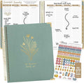 bloom daily planners 2026 Hardcover Calendar Year Goal & Vision Planner (January to December) - Monthly & Weekly Agenda Organizer - 7.5" x 9" - Green Linen