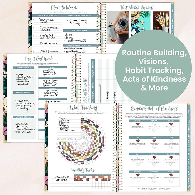 bloom daily planners HARDCOVER 2026 Planner (January to December) - 8.5” x 11” Weekly & Monthly Dated Agenda Organizer Book with Stickers & Tabs - Blooming Wildly