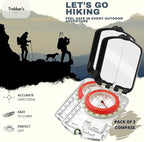 Trekker's Compass Crew Professional Military Lensatic Compass with Mirror, High-Precision Dial, Built-in Magnifier, Luminous Display for Hiking, Camping, Orienteering