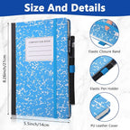 Laumoi 28 Pack PU Leather Lined Notebook Journal Bulk A5 Hardcover Notebook College Ruled 5.5 x 8.2 Inch Journal with Pen Holder for School Business Work Writing (Red, Green, Blue, Yellow,Marble)
