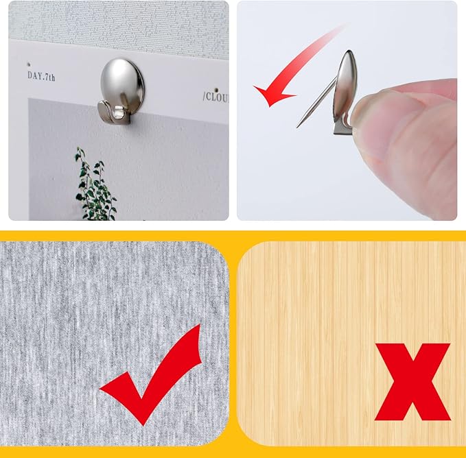 Zhengmy 30 Pcs Metal Cubicle Hooks Fabric Panel Wall Hooks Cubicle Clips Push Pins Picture Hangers for Bulletin Board 20 Lbs Kitchen Office Home Accessories Supplies(Silver)