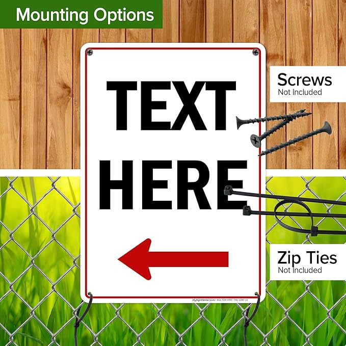 My Sign Center Custom Arrow,10x14 Inches, Silver Aluminum, Minimalist Style, Directional Sign