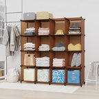 HOMIDEC Cube Storage Organizer 16-Cube Storage Shelf, Closet Organizer for Garment Racks, Closet Organizers and Storage with Metal Hammer, Bookshelf for Kids, (48.4 L x 12.2 W x 48.4 H Inches)