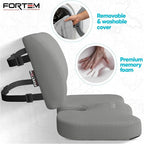 FORTEM Seat Cushion, Office Chair Cushion, Lumbar Support Pillow for Office Chair, Memory Foam Sciatica Coccyx Tailbone Pressure Pain Relief, Car Sitting Pad, Washable Non Slip, XL