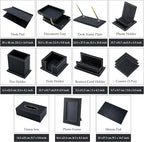 RitPin Desk Set, 11-Piece All-in-One – Executive Desk Accessories & Office Supplies, Leather Desk Organizer with Desk Pad & Blotter, 2-Tier Letter Tray, Luxury Office Desk Decor & Boss Gifts (Black)