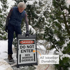 SmartSign 24 x 18 inch “Danger - Do Not Enter, Men Working Overhead” Two-Sided BabyBoss A-Frame Sign Kit, Plastic, Multicolor (1 A-Frame + 2 Sign Panels), Made in USA