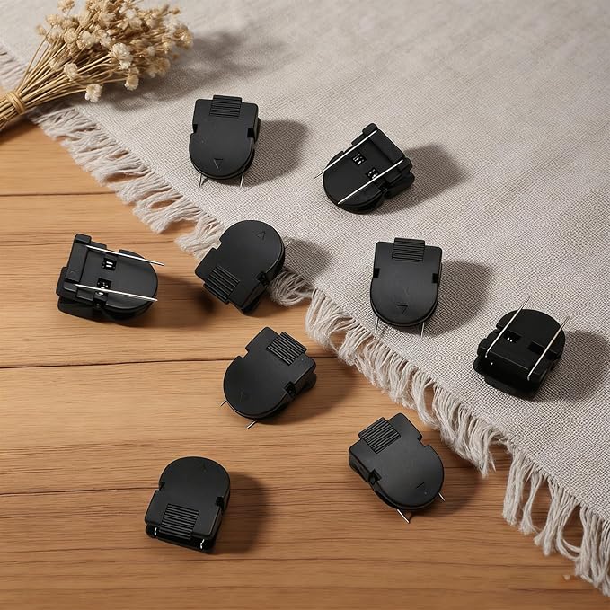 25 Pcs Cubicle Clips for Fabric Walls, Plastic Cubicle Hooks for Workspace Organization, Hanging Photos, Notes, Memos and Documents (Black)