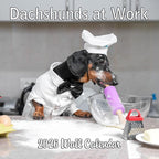 2026 Dachshunds at Work Weiner Dog Monthly Wall Calendar | Funny Wiener Dog Calendar September 2025 - December 2026