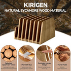 KIRIGEN Wood File Mail Organizer 7 Slots File Paper Holder Desktop Wood Document Letter Holder Organizer for Home Office Brown (7KWJJ-DBR)