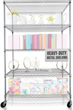 CRESCENT 48" W Storage Shelves 4000LBS Metal Shelving 5 Tier Wire Shelving Unit Garage Shelving Heavy Duty Metal Shelves for Storage Rack Commercial Adjustable Pantry Shelf, 48" W X 24'' D X 76" H