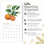RED EMBER Fruit 2026 Wall Calendar 12 Month | 12" x 24" Open | Thick & Sturdy Paper | Holiday Gift | Art Nature Calendar 2026
