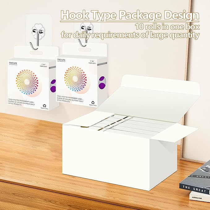 Purple 1 Inch Round Color Coding Dot Labels, 10 Rolls 10000 Dot Stickers in Dispenser Box - Permanent Adhesion, Vibrant Colors, Highly Visible