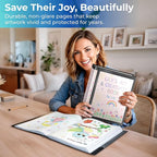 Dunwell Presentation Binder 60-Pocket, Displays 120 Pages, 8.5x11 Portfolio Binder with Plastic Sleeves, Storage and Organizer for Documents, Photos, Kids Artwork, Projects, Recipes (Black)