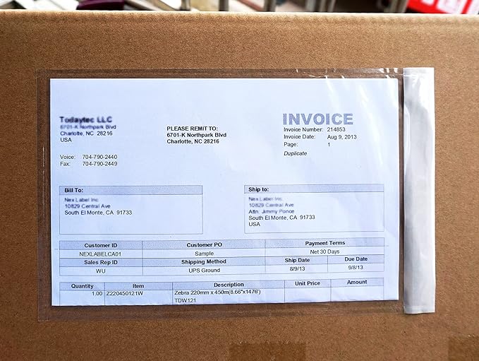 (1000 Pcs) Premium 6''x10'' Packing List Envelopes, Tailored Size for Letter-size Paper Folded in Half, Adhesive Shipping Label Pouches/Sleeves