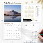 RED EMBER New Zealand 2026 Wall Calendar 12 Month | 12" x 24" Open | Thick & Sturdy Paper | Holiday Gift | Travel Calendar 2026