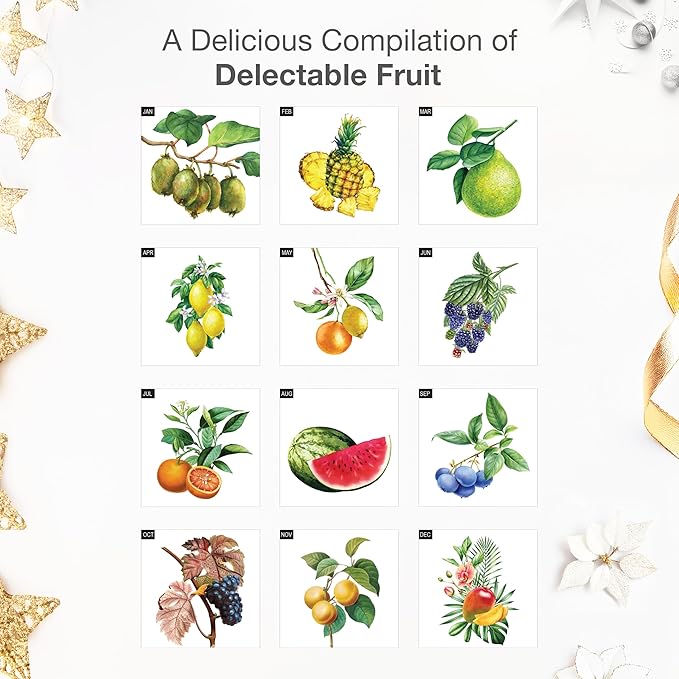 RED EMBER Fruit 2026 Wall Calendar 12 Month | 12" x 24" Open | Thick & Sturdy Paper | Holiday Gift | Art Nature Calendar 2026
