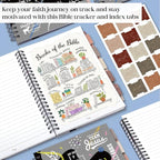 XKDOUS Hardcover Spiral Notebook with Tabs and Bible Tracker, College Ruled Notebook Journal, Church Notes Journal for Women Men, Bible Journal, Blank Notebooks for Work School Note taking, Grey