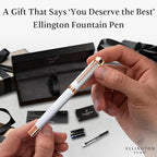Ellington Pens Luxury Fountain Pen Set - Smooth Fine Nib - Includes 3 Ink Cartridges, Refillable Ink Converter, Gift Box - Fountain Pens For Writing, Calligraphy, Journaling, Sketching (Alpine Rose)