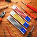 Zhehao 90 Pack 2.8 mm Pencil Lead Refills for Carpenter Mechanical Construction Pencil Replacements Metal Marker Refills Solid Pen Replacements for Carpenter Writing Drawing Drafting, Black, Red, Gold