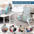 Ailuteie Lumbar Support Pillow(Pat. Pend) – Multi-Functional Ergonomic Back Cushion for Office Chair, Car Seat & Sofa, Reading Pillow with Firm Multi-Zone Support to Relieve Lower Back Pain,Zinc Gray