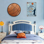 Vintage Christian Basketball Metal Sign – Faith Motivational Wall Art for Boys Room, Gym, or Locker Room – Inspirational Gift for Athletes, Teens, and Believers(Christian Basketball)