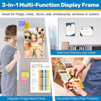 Magnetic Sign Holder 11 x 17 Adhesive Frame 5 Pack, Rigid Plastic Document Paper Holder with Magnet & Adhesive Strips, Wall Door Sign Holders Magnetic Frame for Office Home Store Restaurant