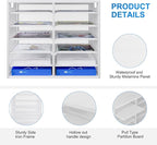 PAG-Mass Mail Sorter for Desk, Countertop Literature Organizer, Student Mailbox for Classroom, Desktop Bill Paper Holder Rack for Office Home School, 12 Compartments, White
