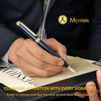 MCNTEIK 317 Fountain Pen,Stunning Luxury Piano Lacquer,18K Gilded Nib(Medium),Gorgeous 24K Gold Finish, Ink Converter,Nice Gift for Men&Women-Elegant,Executive,Fancy Pens for Writing, BU-M