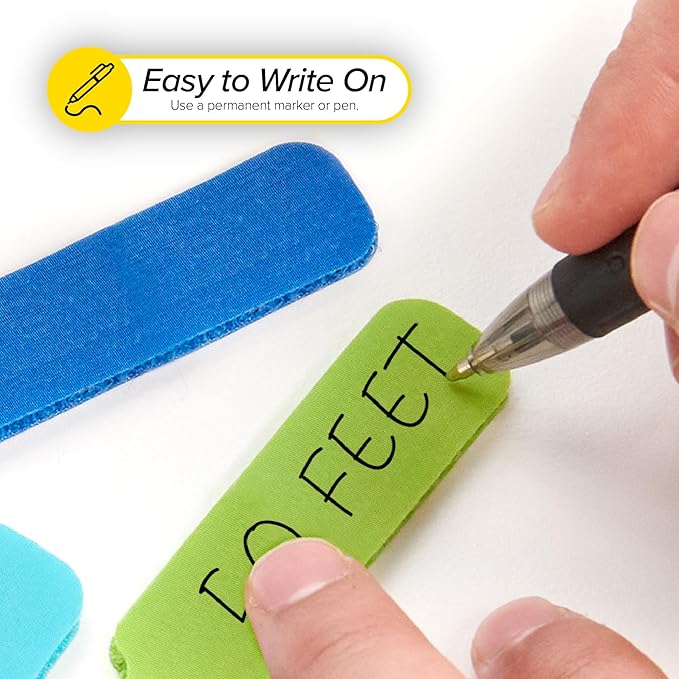 Cable Labels - Wrap-It Storage - Large, Multi-Color (30-Pack) - Colorful Labels for Basement and Office Organizing