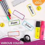 Availey 40 Pieces (3 x 2) - Colored Border Magnetic Dry Erase Labels - Reusable Strips for Classroom Home Office Garage - Refrigerator Blank Writable Erasable Cards - Name Tags Students Locker Shelf