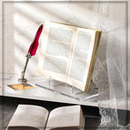 Jetec Acrylic Book Stand Clear Easel Stand for Display Acrylic Plate Postcard Picture Display Holder for Picture Book Decorative Plate Platter Photo(10 x 5 x 9 Inch)