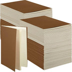 Mimorou 100 Pcs Journals Notebooks Bulk - Kraft Softcover A5 Small Notebooks 5.5 Inch x 8.3 Inch Notepads with 60 Page 30 Sheet for Writing Sketch Travel Office Supplies(Dark Brown,Lined)
