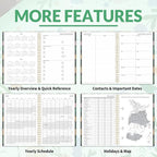 GNL 2026 Planner, Weekly and Monthly Planner January - December 2026, 6.4" x 8.3" Monthly Agenda Planner with Waterproof Flexible Cover, Spiral Binding Notebook with Tab, Pockets, Bookmark, Flower