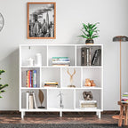Chyanmoo Wood Cube Storage Organizer White Bookshelf - 3-Tier Freestanding Storage Cabinet with Legs for Home Office, 10-Cubes Open Shelf