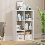 6 Cube Storage Organizer, 2x3 Cube Bookshelf, Cubby Storage Shelf, Wooden Organizer Shelf with Thickened Boards, for Closet Bedroom Home Office Living Room, 36.93" L x 9.37" W x 25.12" H, White