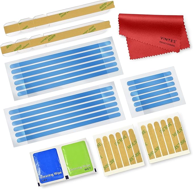 Privacy Screen Adhesive Tabs and Strips for Computer Monitors and Laptops - Replacement kit