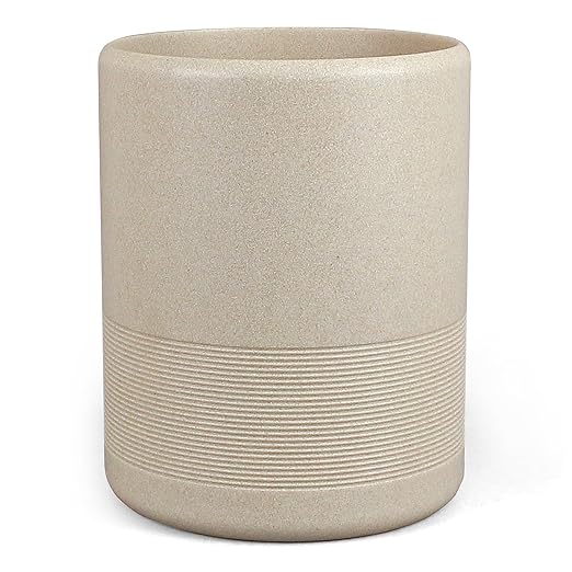 YMXYJM Modern Resin Trash Can Bin, Wastebasket for Bathroom, Kitchen, Office, Home, Beige